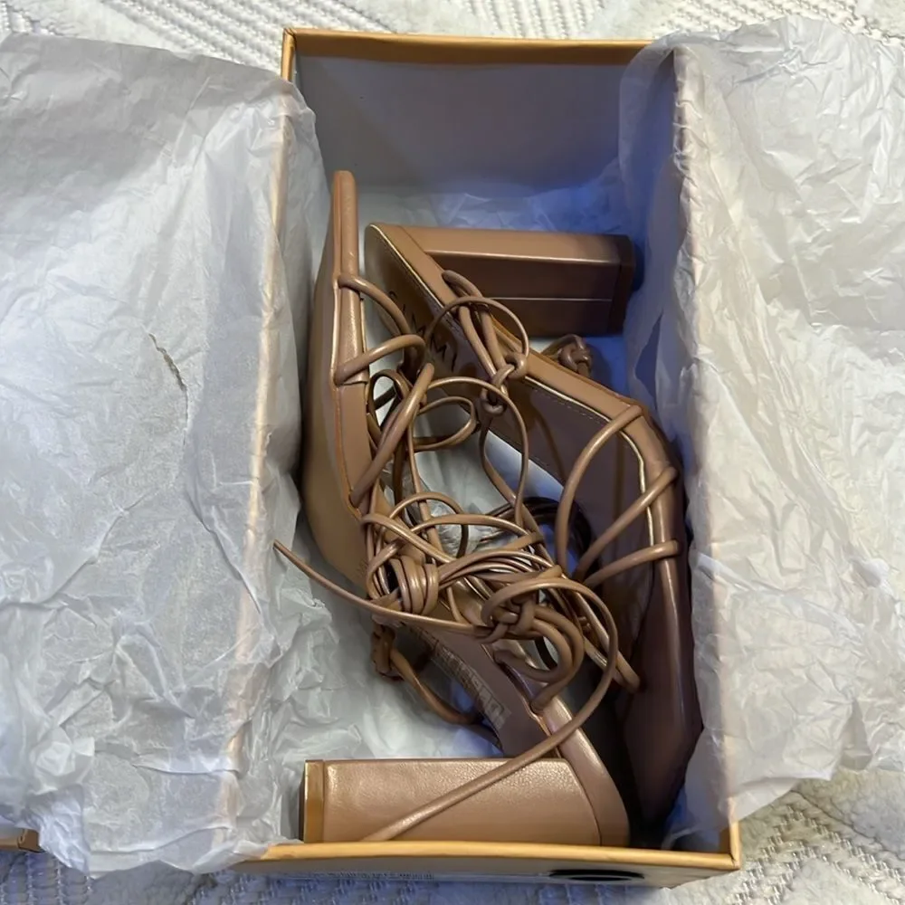 SIMMI LONDON - Heidi Heeled Sandal with Ankle Tie